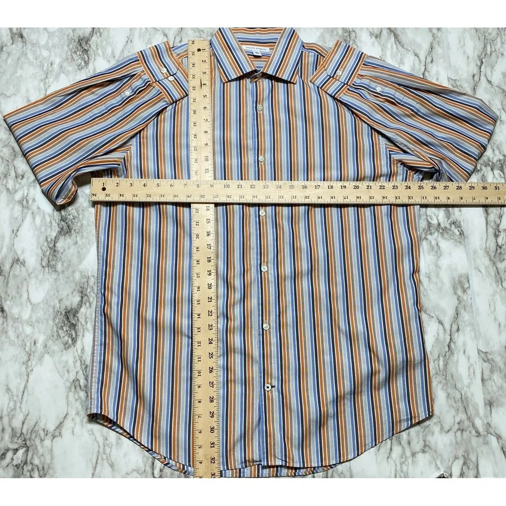Banana Republic Mens Dress Shirt  Sz L  16-16 1/2 Long Sleeve Multicolor Striped